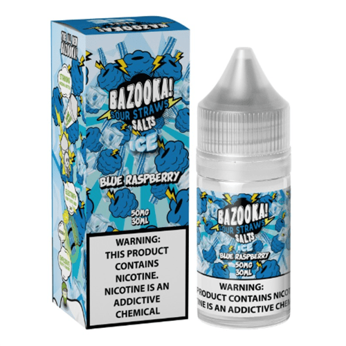 Blue Raspberry Ice Sour Candy Salt By Bazooka Sour Straws Salt 30ML E-Liquid