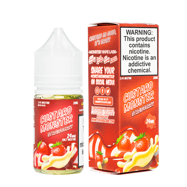 Custard Monster Salt Strawberry Custard Salt by Jam Monster Salt 30ML E-Liquid