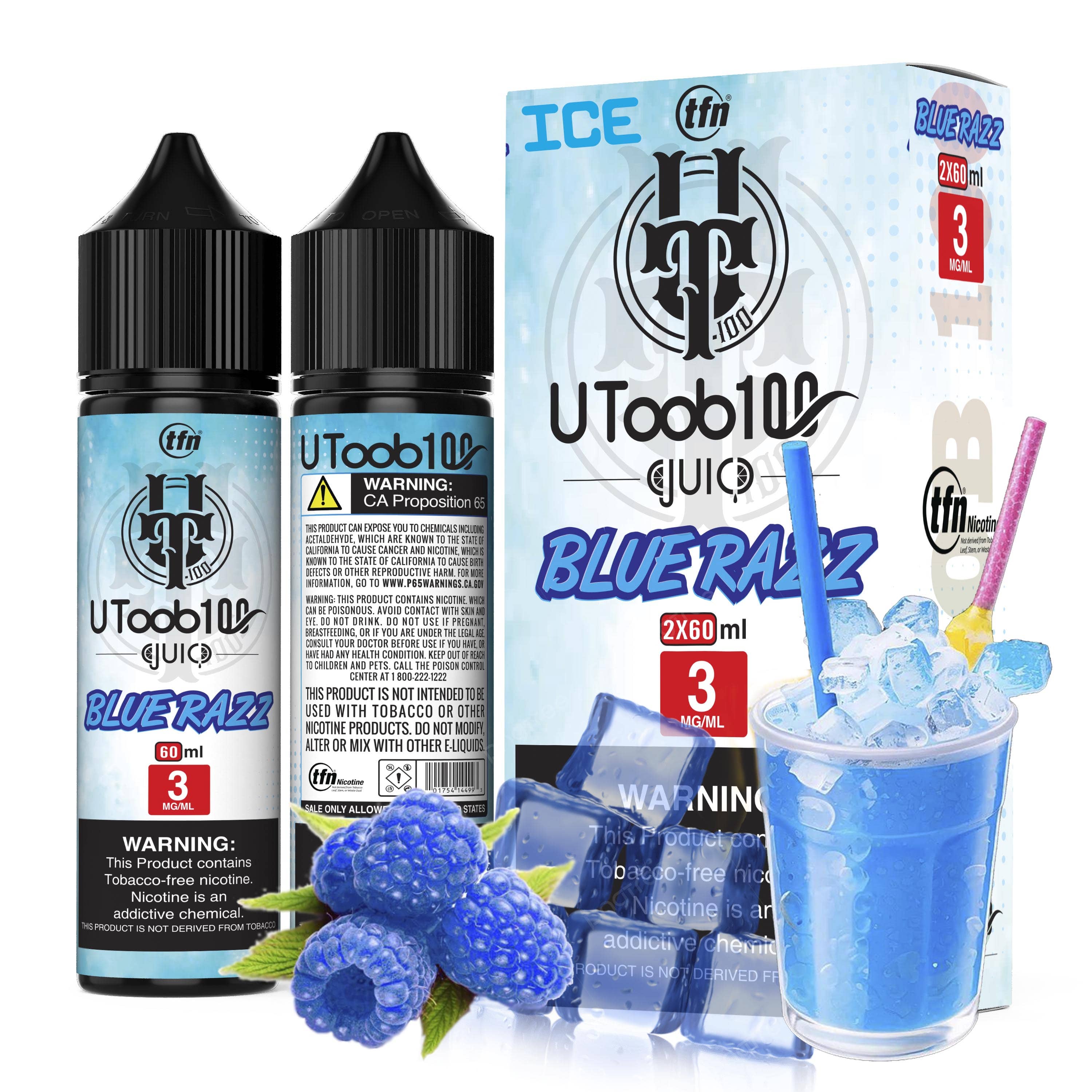 Iced Blue Razz by U TooB 100 Iced 2x60ML 120ML E-Liquid