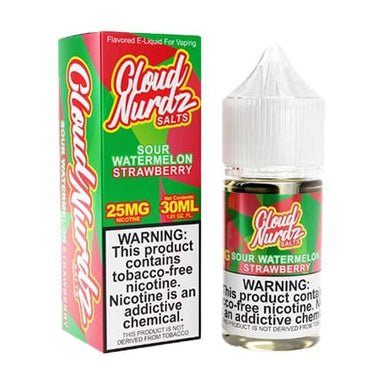 Sour Watermelon Strawberry Salt by Cloud Nurdz Salt 30ML E-Liquid