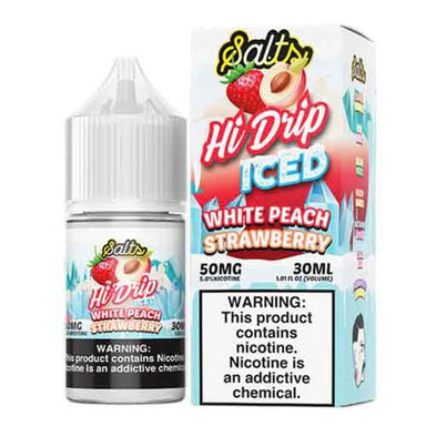 White Peach Strawberry Iced Salt by Hi-Drip Salts Iced 30ML E-Liquid