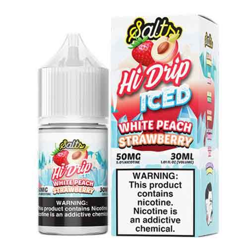 White Peach Strawberry Iced Salt by Hi-Drip Salts Iced 30ML E-Liquid